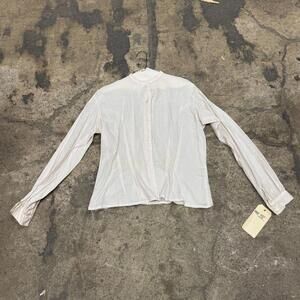 White 50s does 1800s Vintage Cotton HighNeck Victorian Style Film Costume Blouse
